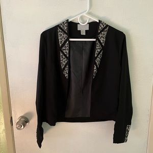 H&M Cropped Black Jacket with Sequins detail